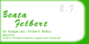 beata felbert business card
